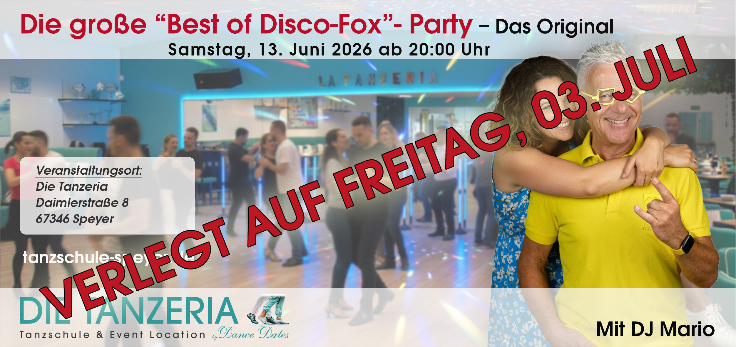 VERLEGT: Die Best of Disco-Fox Party – Das Original mit DJ Mario 